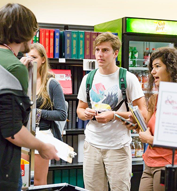 Four Central Piedmont students in the bookstore