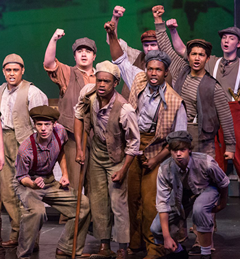 A group of Central Piedmont theatre students acting in a play