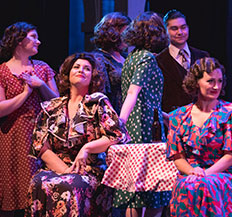 A group of Central Piedmont theatre students on stage during a play