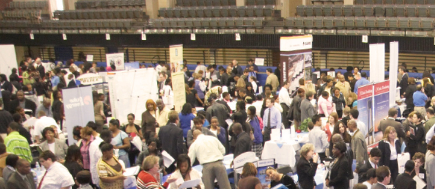 Students and Employers at the CPCC Career Fair