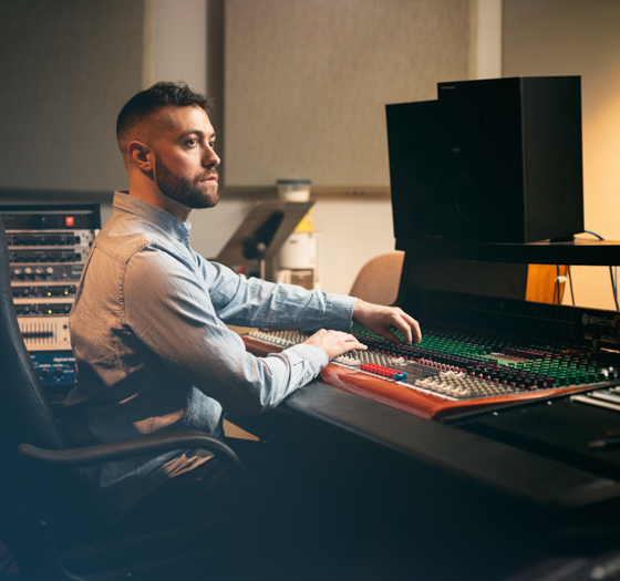 Brent Witkowski in sound studio