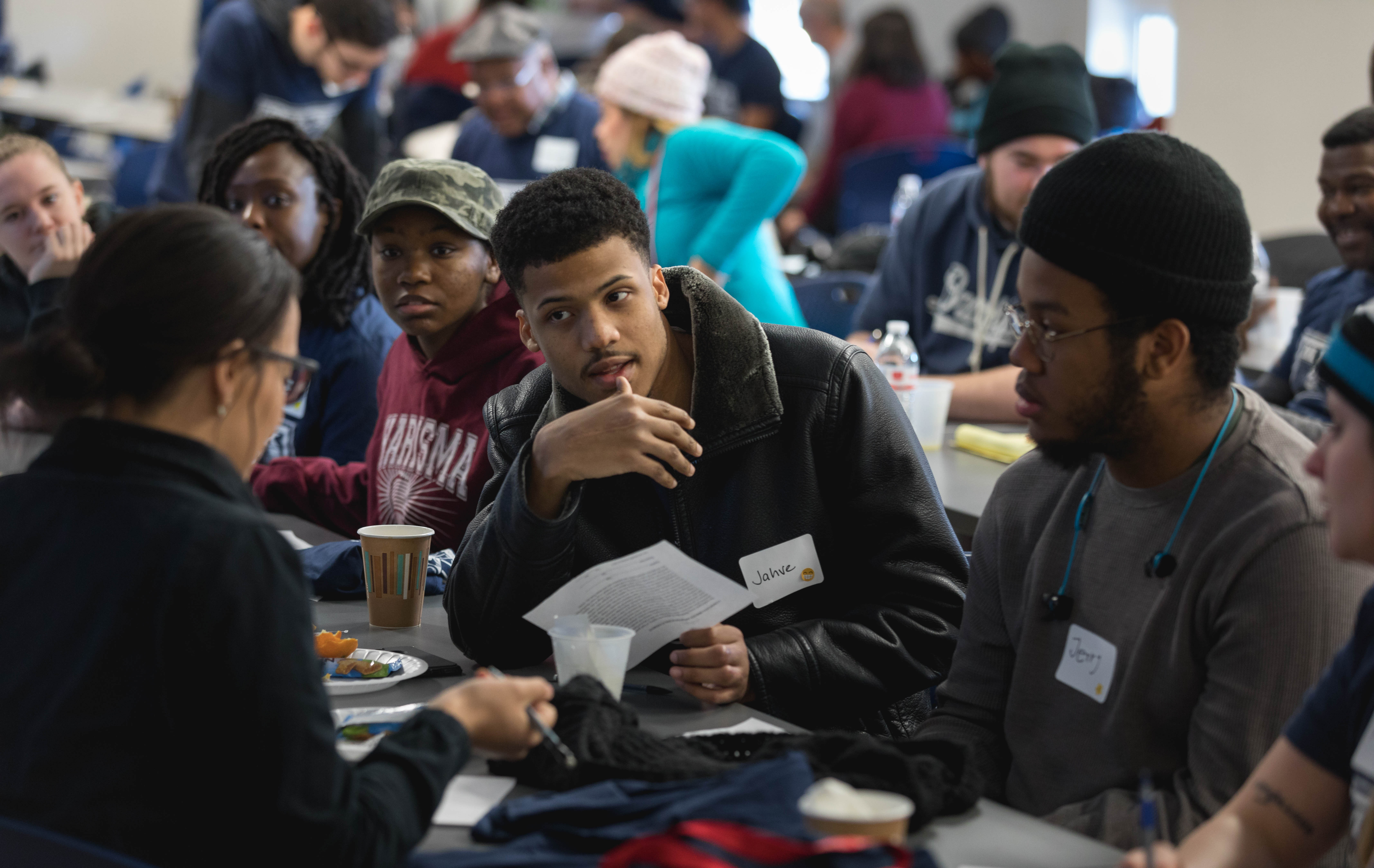 students working in group