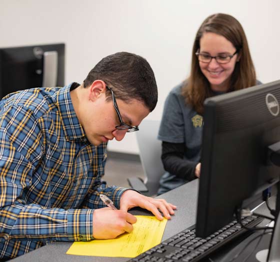 Taking notes in front of a computer