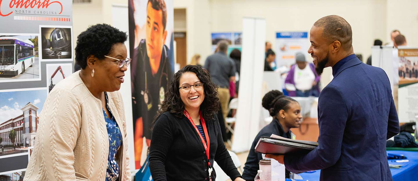 meeting employers at a Career Fair