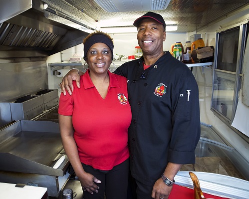 Two Central Piedmont students at Philly's Mobile Eatery