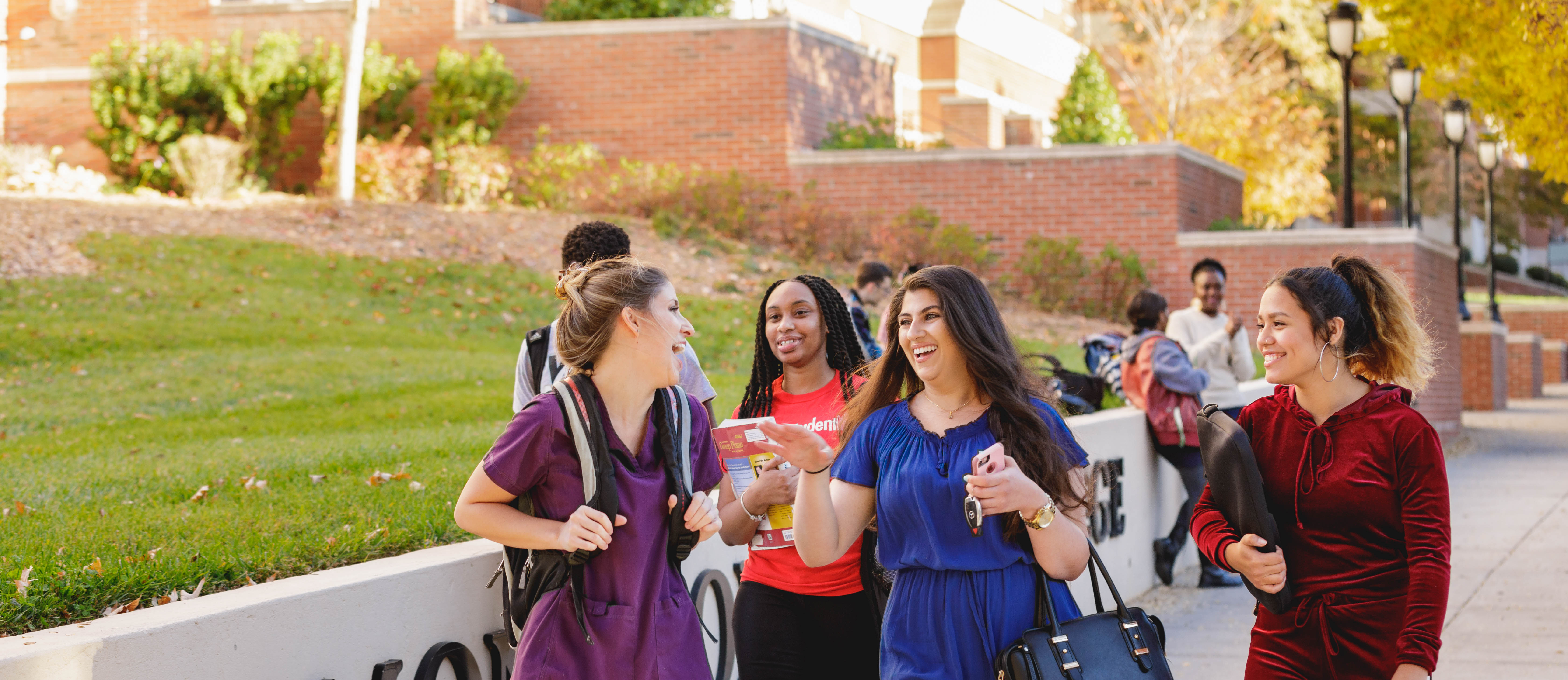 group of students walking on Central Campus