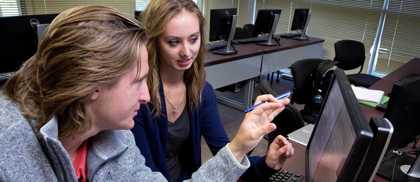 students working together at computer