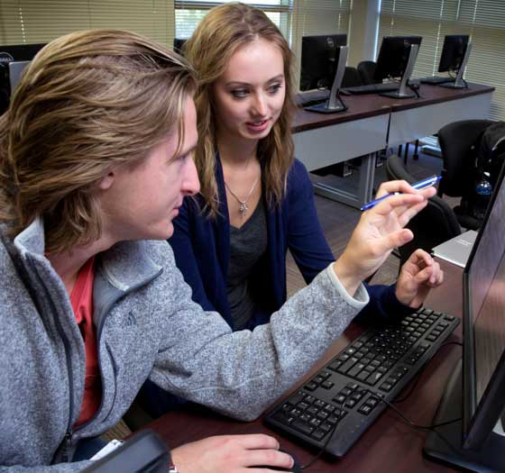 students working together at computer