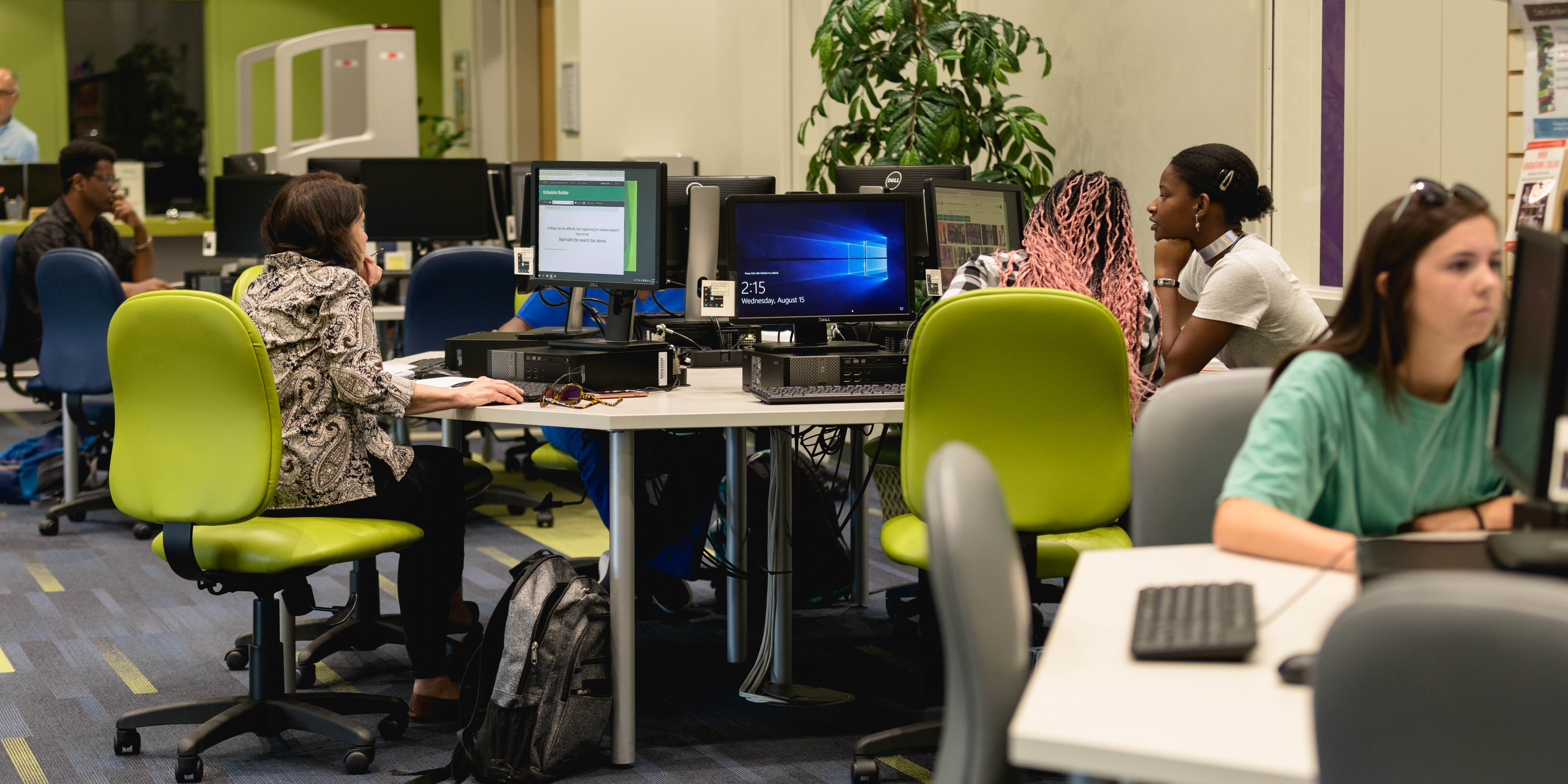 students using computers