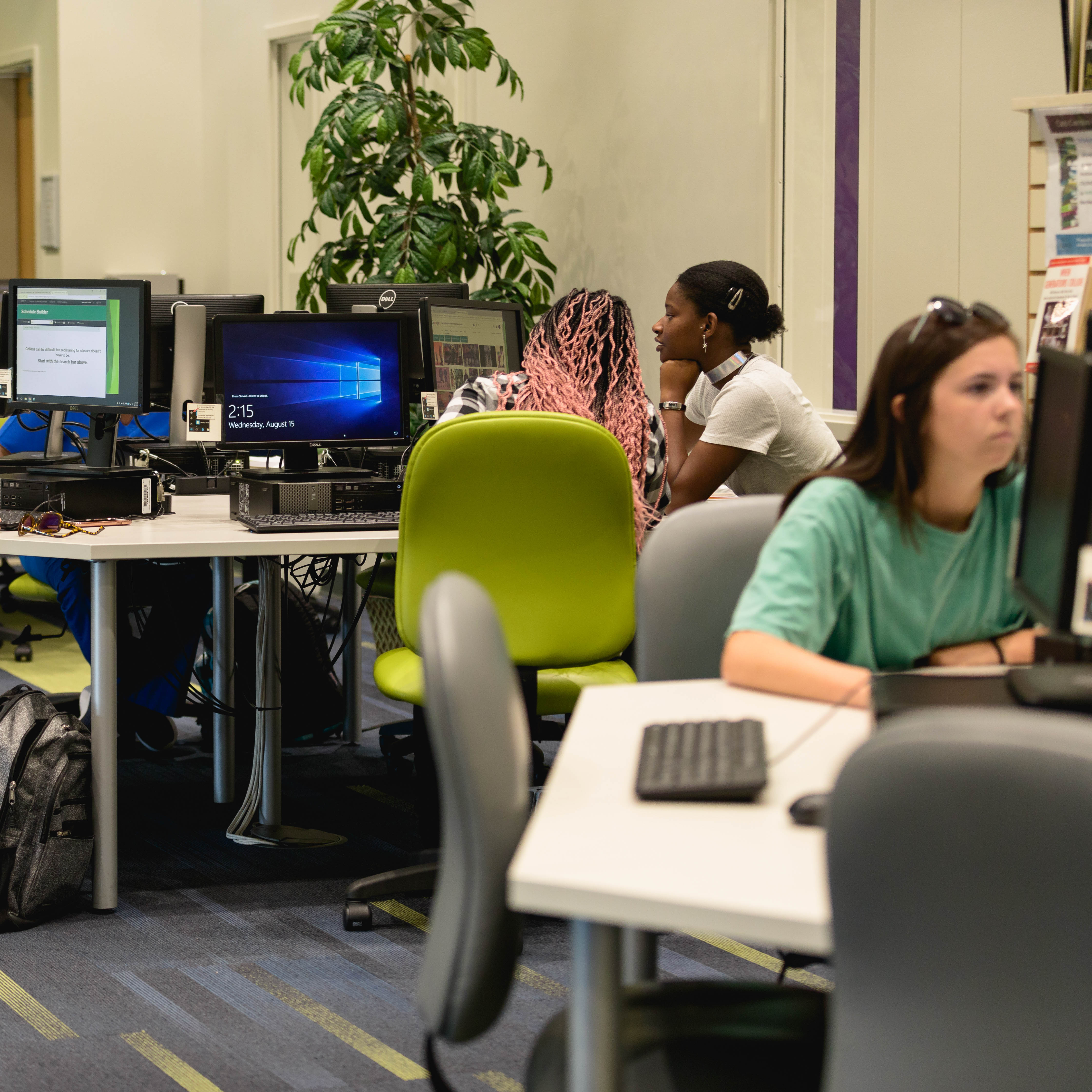 students using computers