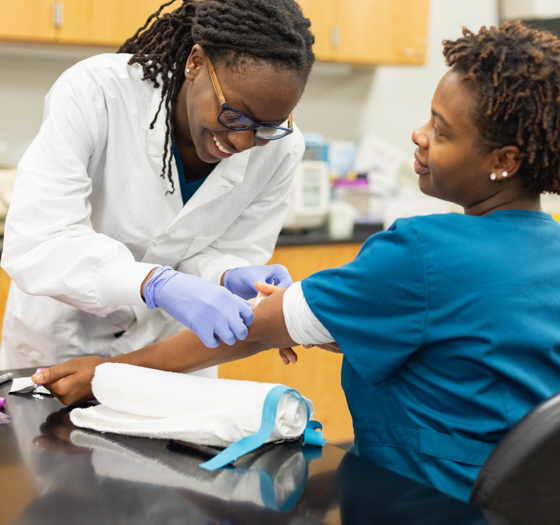 taking a blood sample