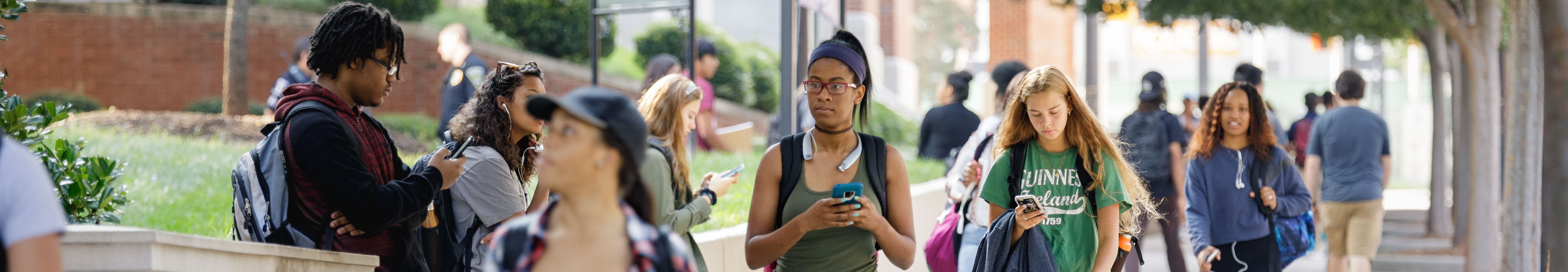 students walking on Central campus