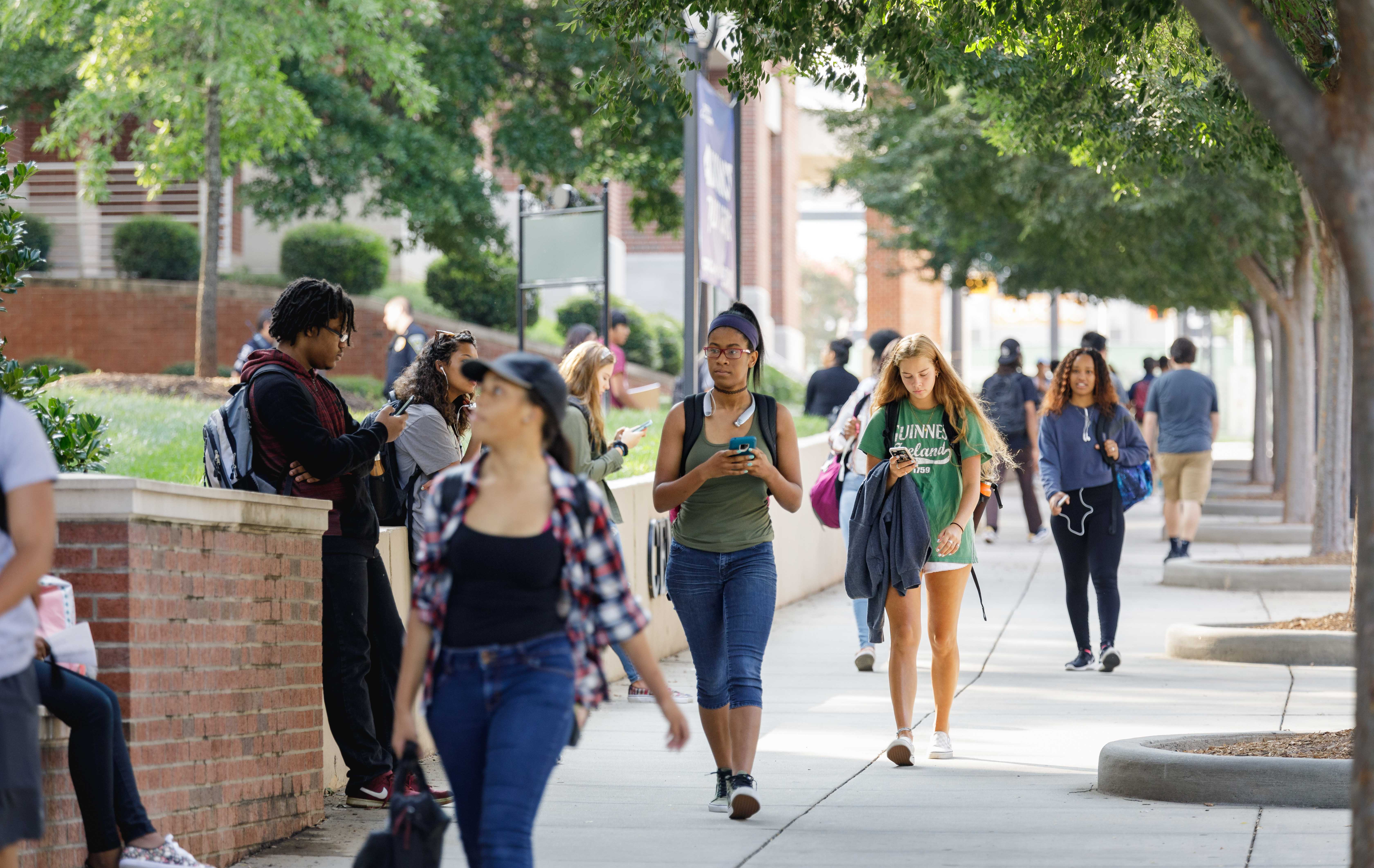 students walking on Central campus