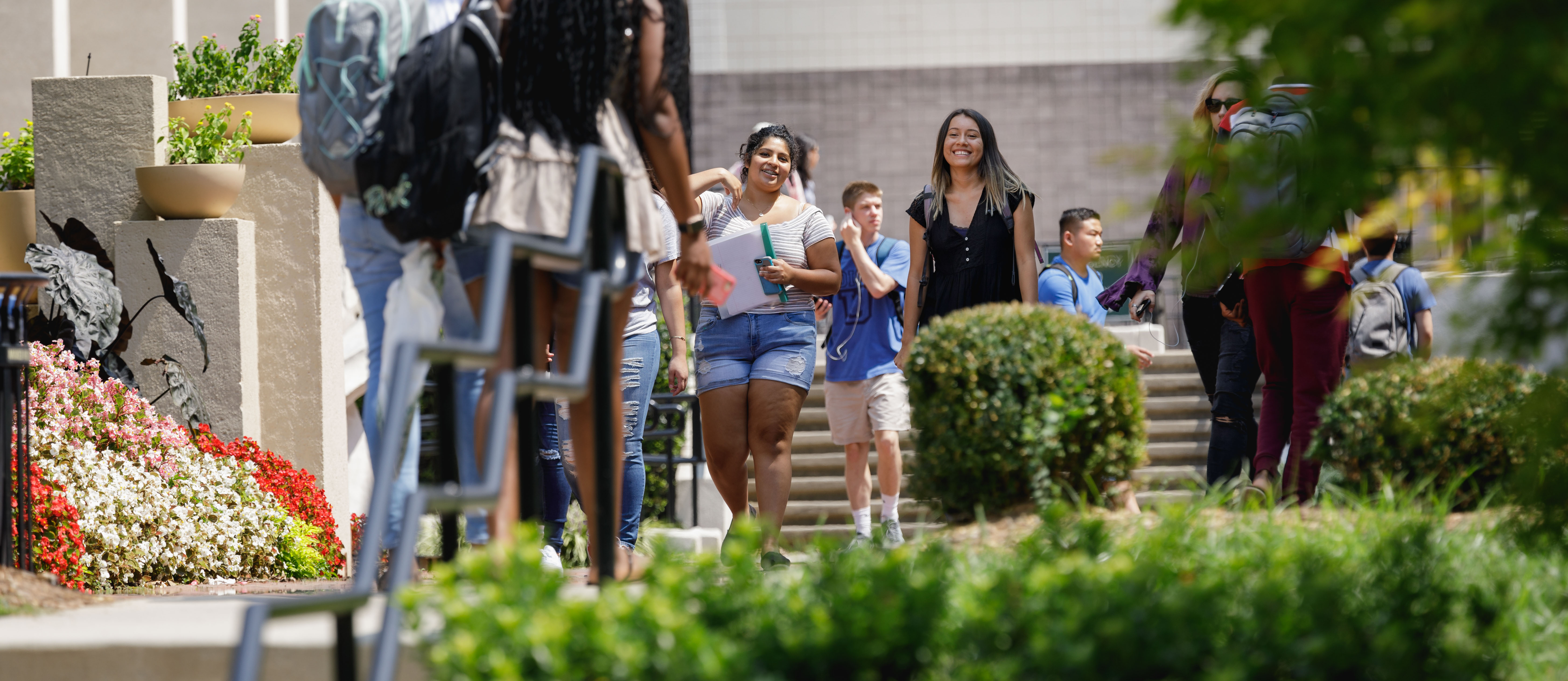 students walking on Central campus