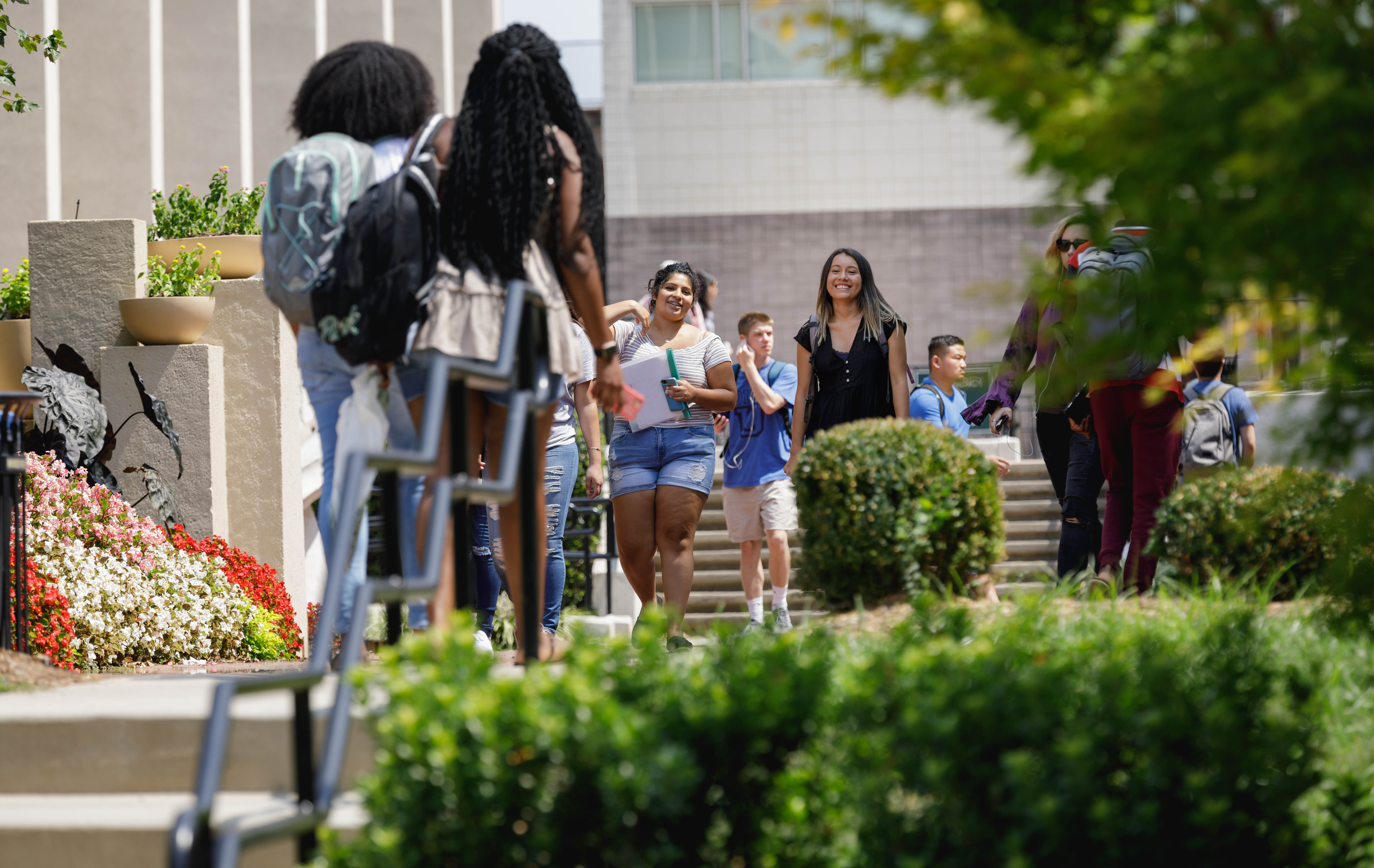 students walking on Central campus