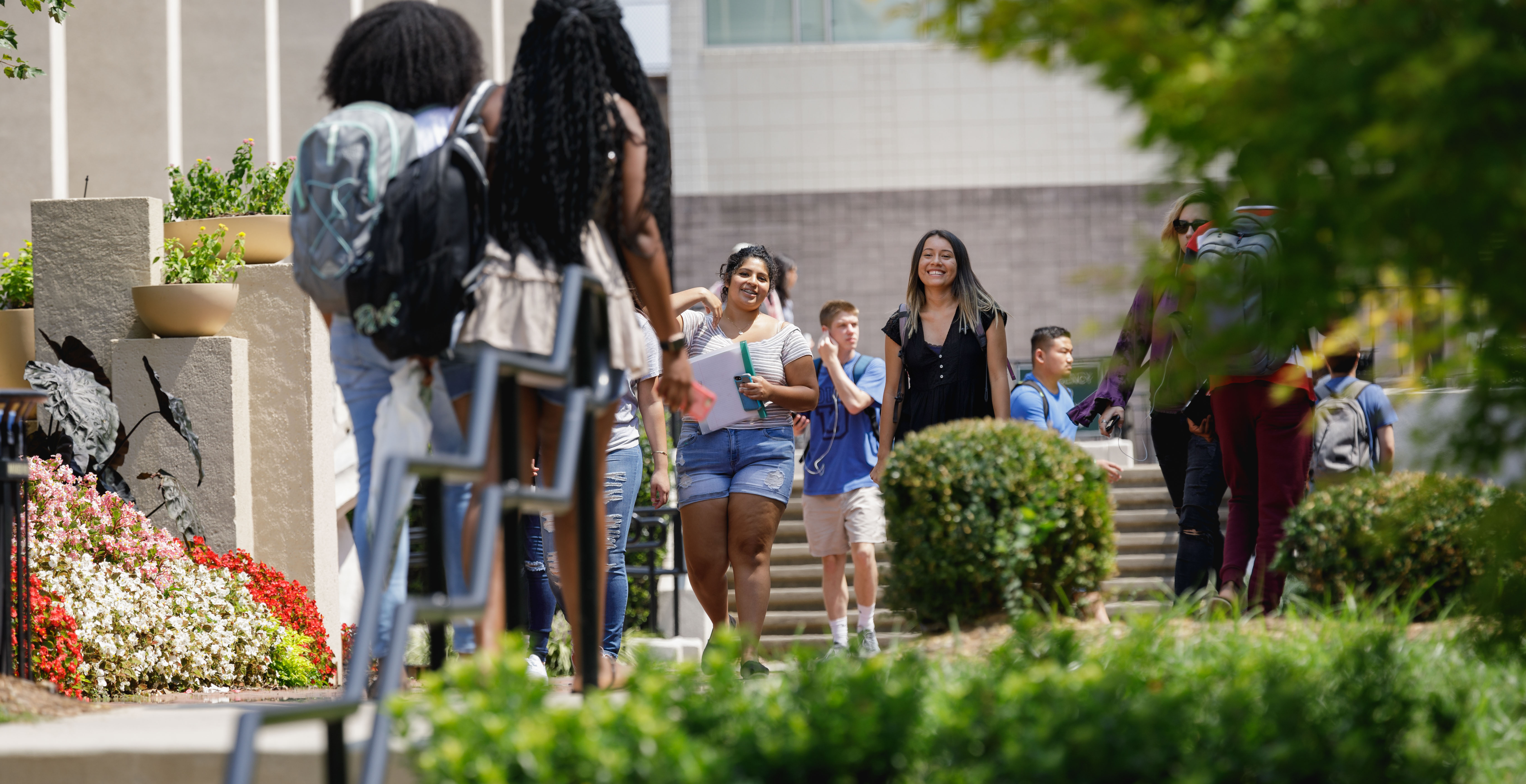 students walking on Central campus