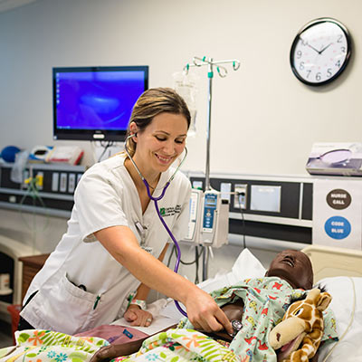 nursing student with stethoscope 