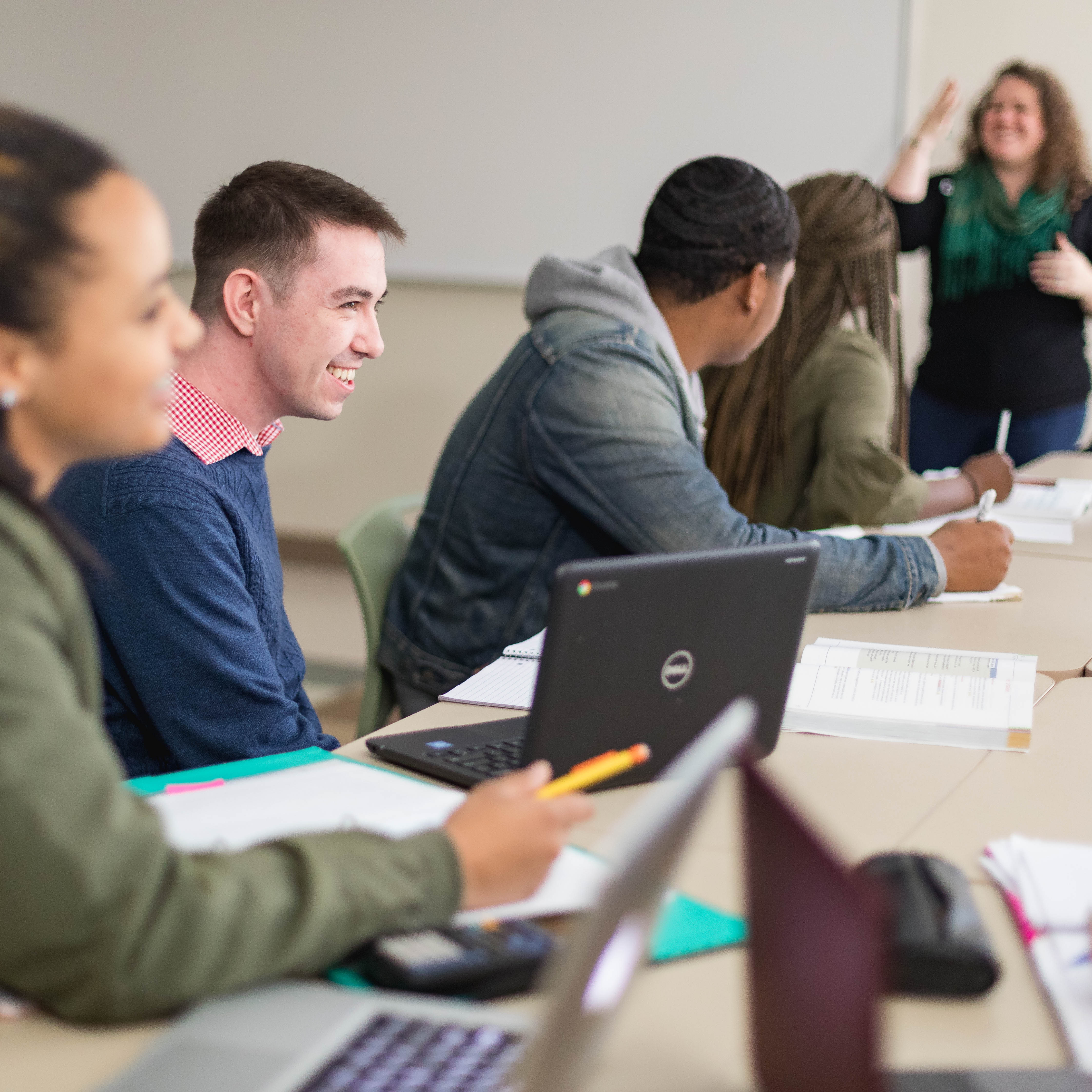 student in classroom