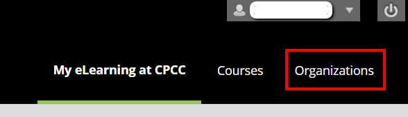 organizations tab in Blackboard
