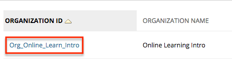 organization ID options in Blackboard