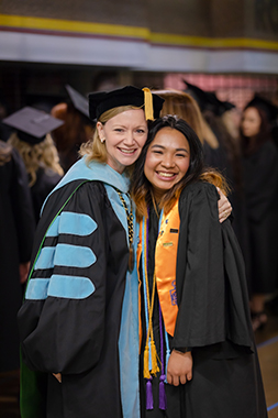 Dr. D and Nicole Bonilla at graduation