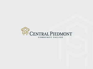 white gradient diamond background with full color Central Piedmont logo