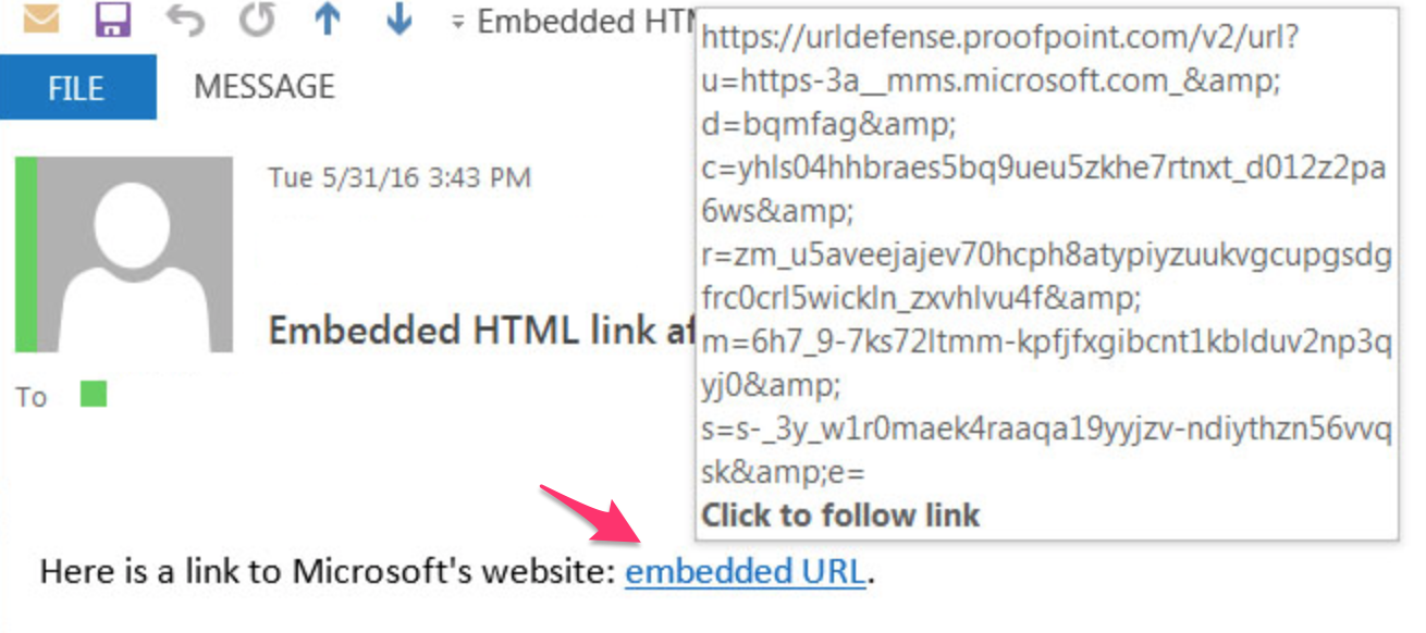 proofpoint embedded link