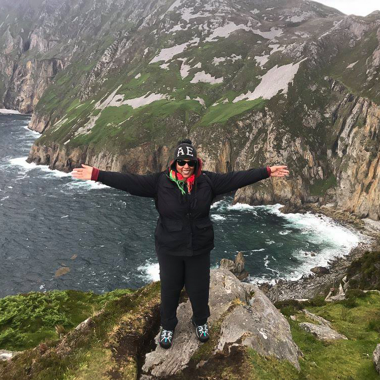 study abroad student in Ireland by cliff