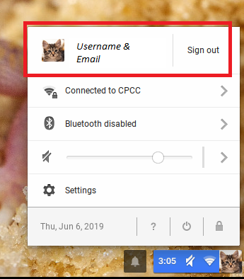 checking which account logged into using avatar in menu bar