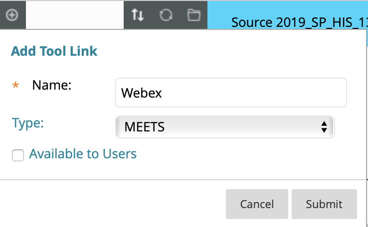 Adding Tool Link to Blackboard Learn, adding a link name