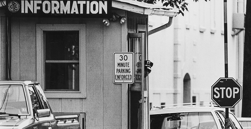 college archives parking lot