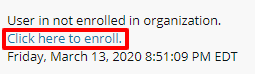 "Click here to enroll" enrollment message
