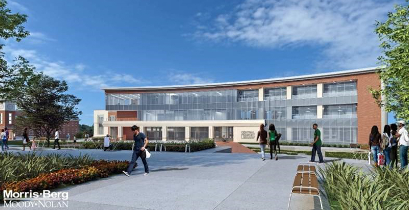 architect's rendering of new campus library