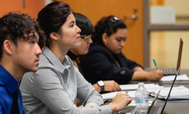 diverse students sitting in classroom