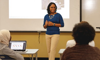 Marcia Colston teaching a class