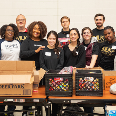 Students at Food Bank on MLK Day of Service