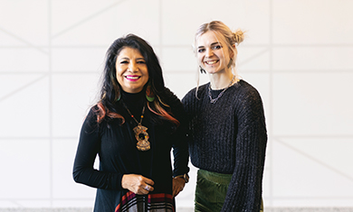 Muralists Rosalia Torres-Weiner and Felicia Sky Sutton