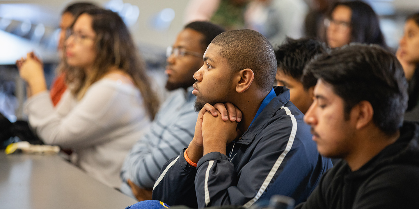 a diverse group of Summer Bridge students seated in classroom