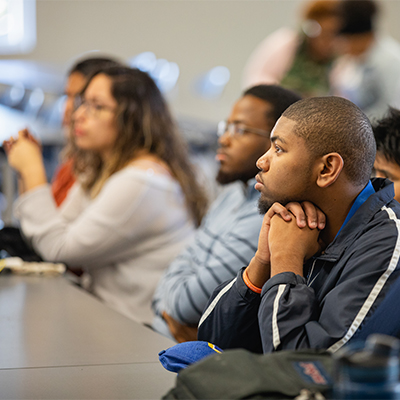 a diverse group of Summer Bridge students seated in classroom