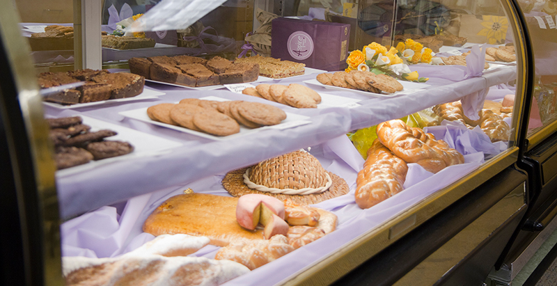 assorted handmade baked goods on display for sale at Aspire Bakery and Bistro