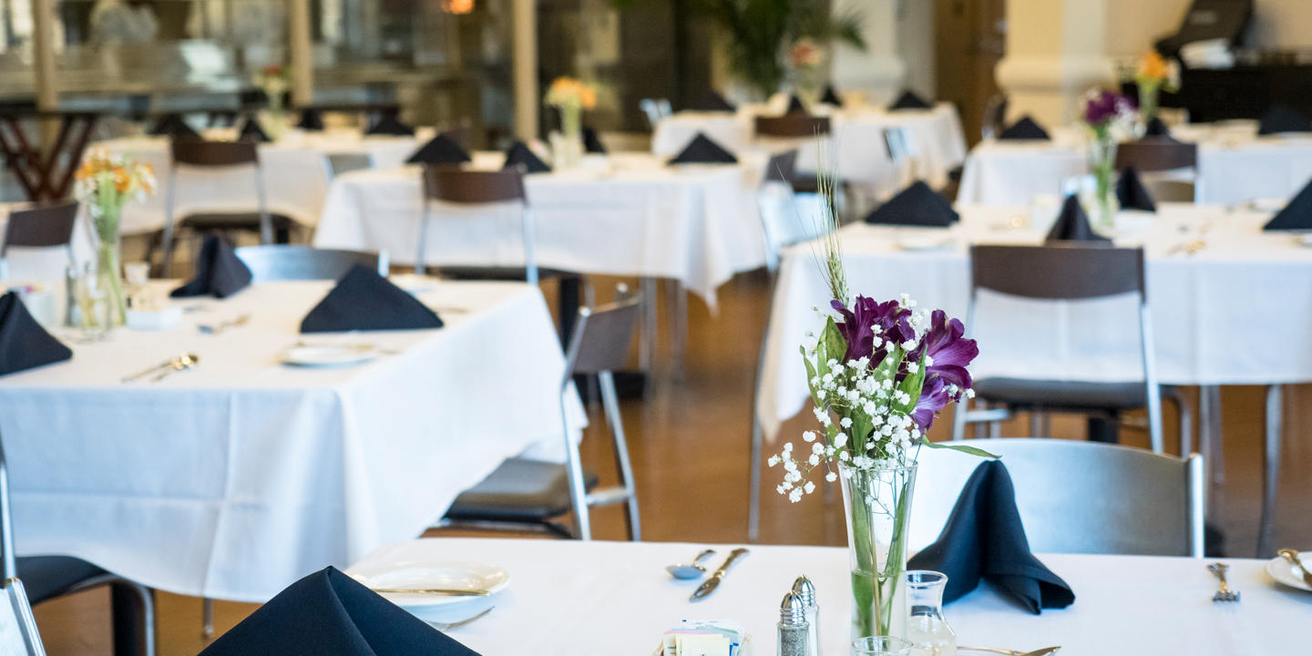 set tables at the Central Piedmont Greenway Restaurant