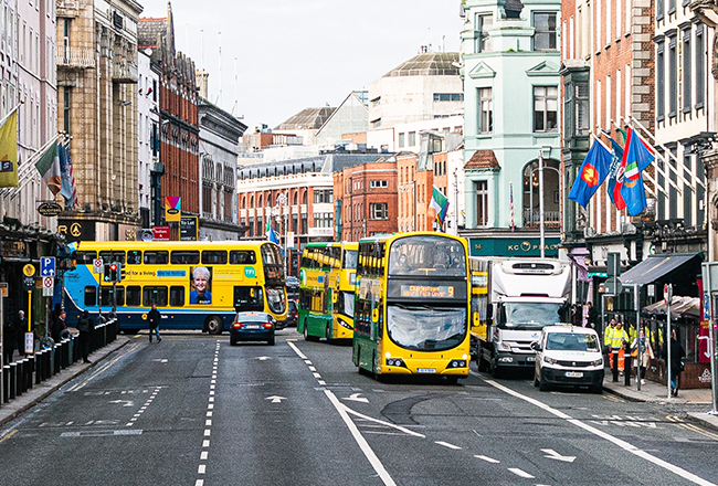 Traffic in Dublin, Ireland