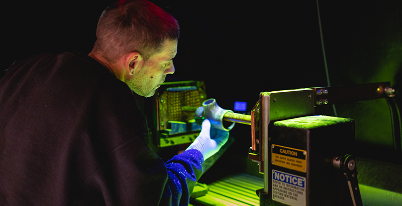 nondestructive examination technology in front of equipment