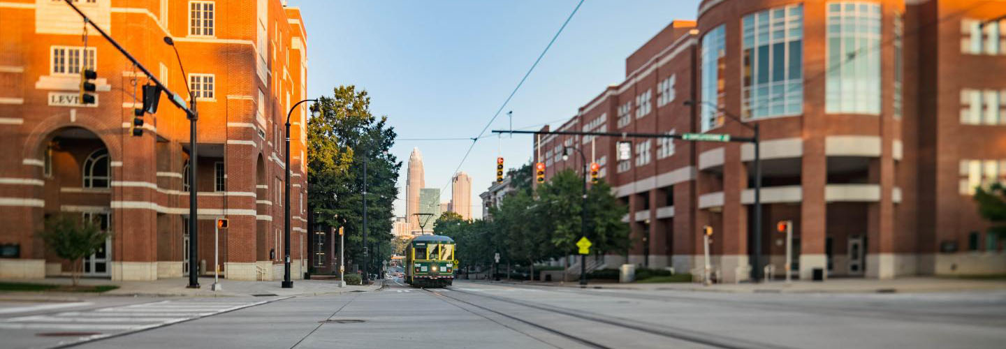 Central Campus with street car