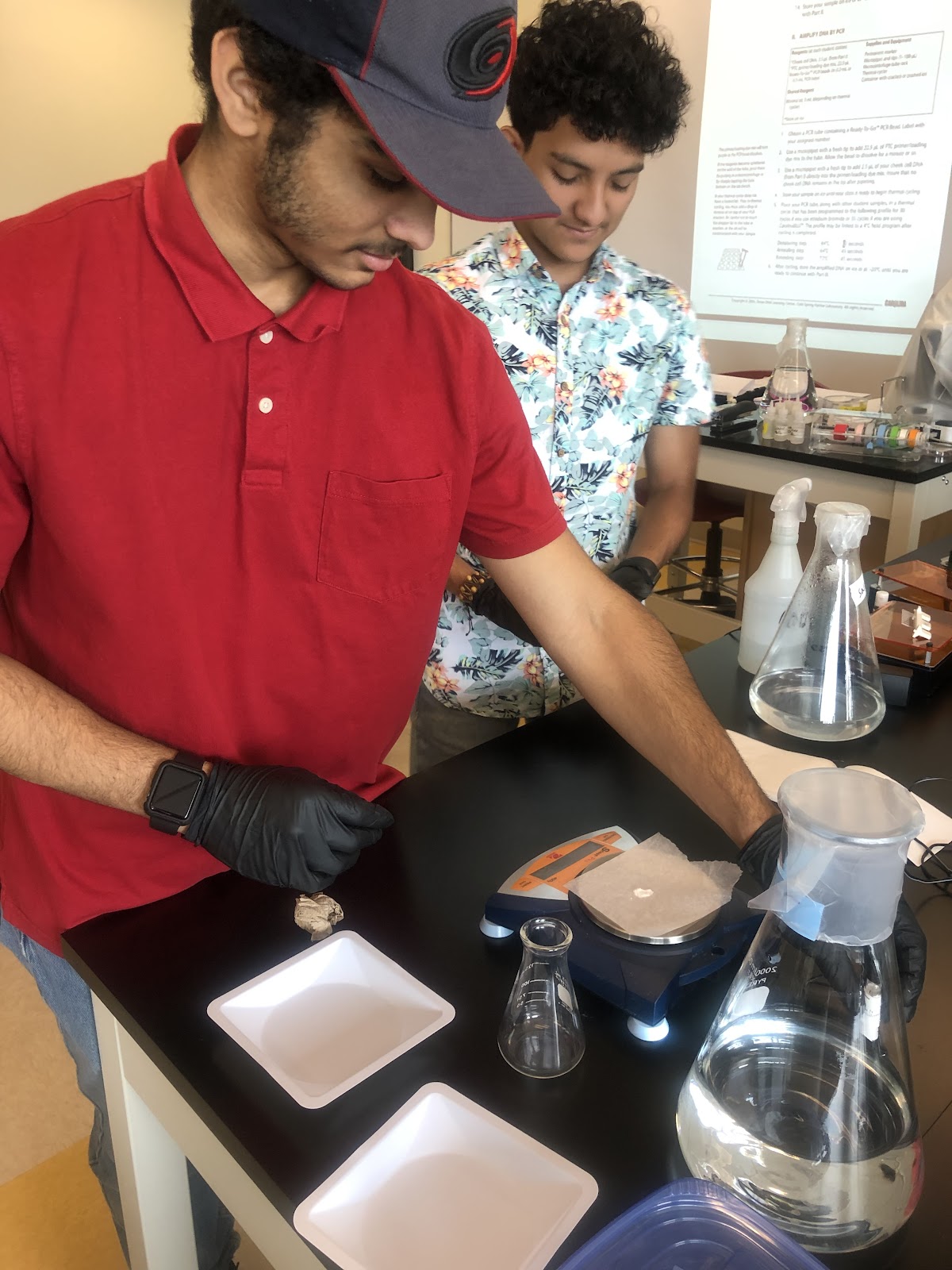 Honeywell Scholars with beakers 