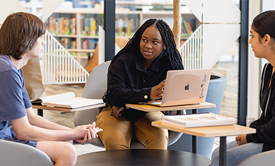 Three Students in Parr Center