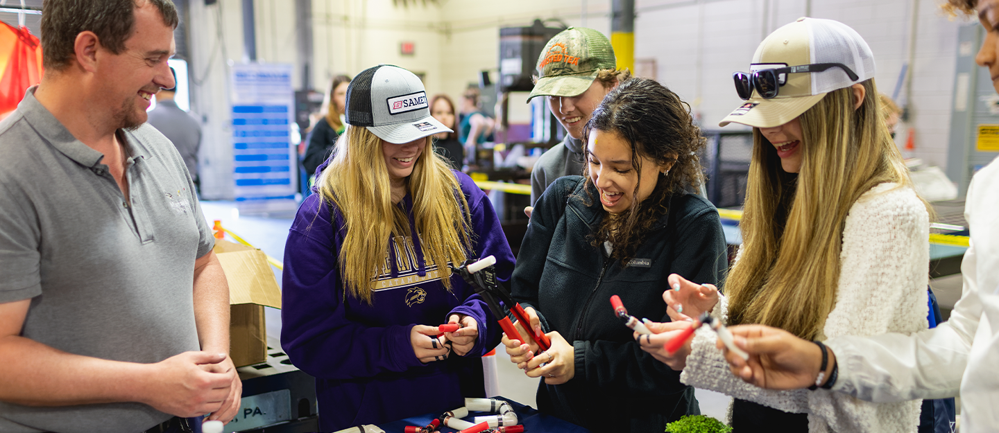 High school students on Trades Day 