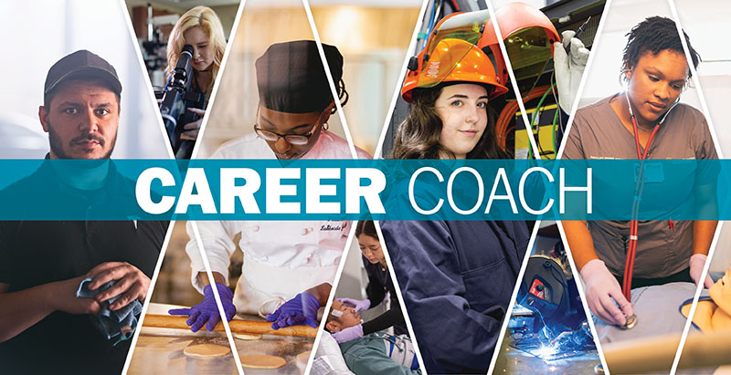 homepage of Central Piedmont Career Coach