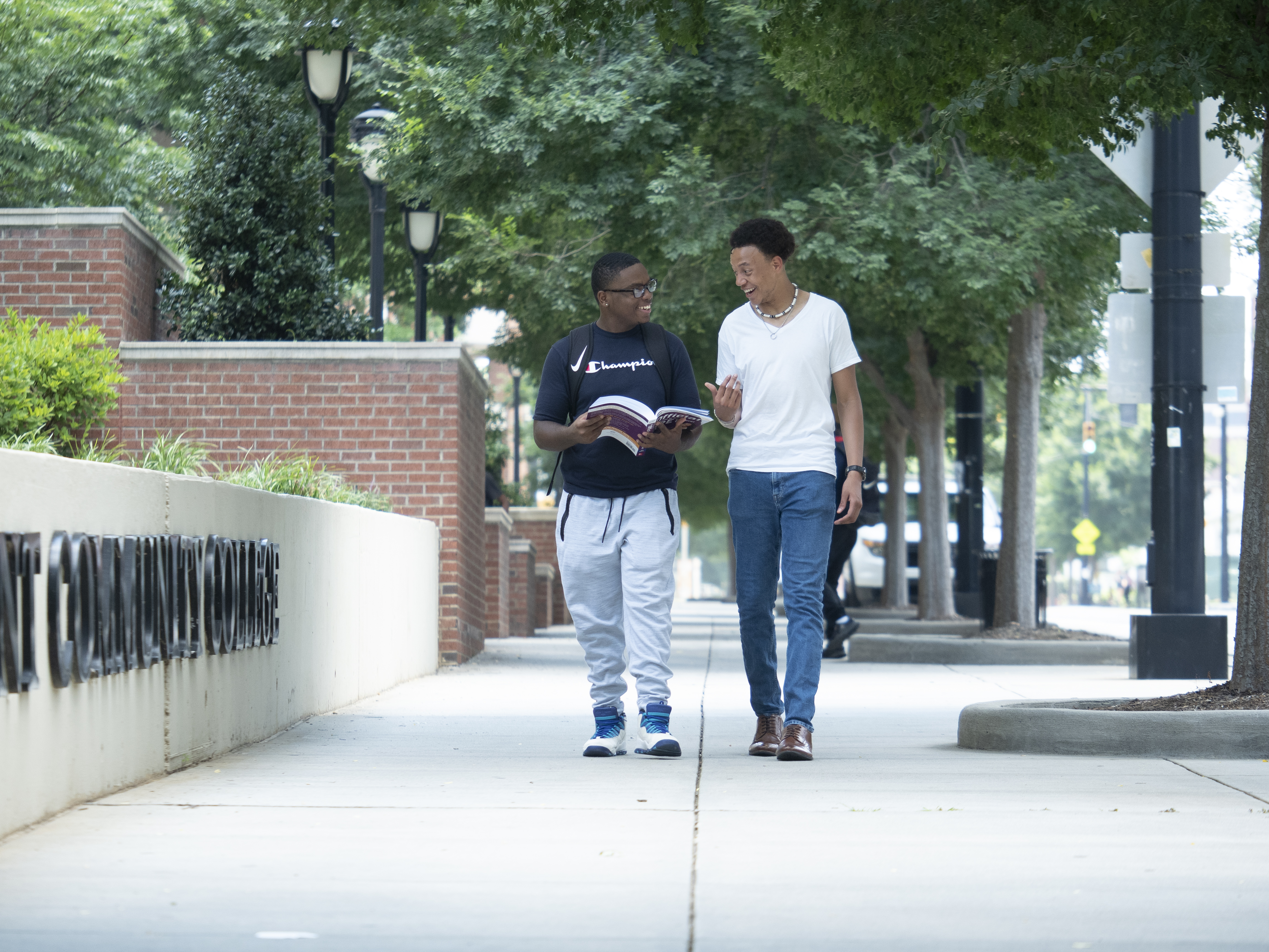 ACT SAT Collegiate Test Prep students walking on Central Campus at Central Piedmont
