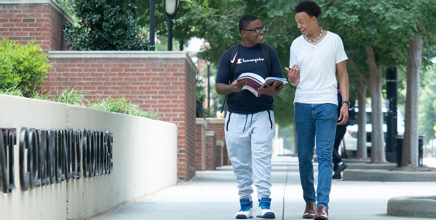 ACT SAT Collegiate Test Prep students walking on Central Campus at Central Piedmont
